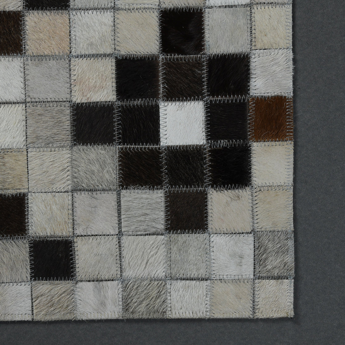 Rahman Area Rugs Cowhide Leather Carpet, Elegant Geometric Patchwork Rug, Genuine Leather Area Rug for Bedroom and Living Room, Modern Leather Rug Entry Way, Hallway (Multi-1, 8x10 ft)