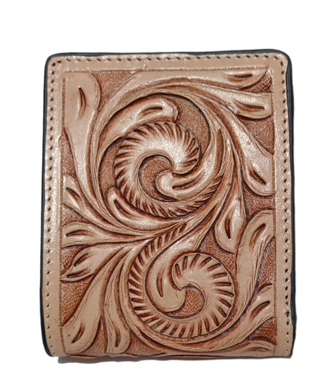 New Trending Leather Hand Tooled Men's Wallet Long Zipper Hot Sale Fashion Brown Color Stylish Cash Holder Gift for Him