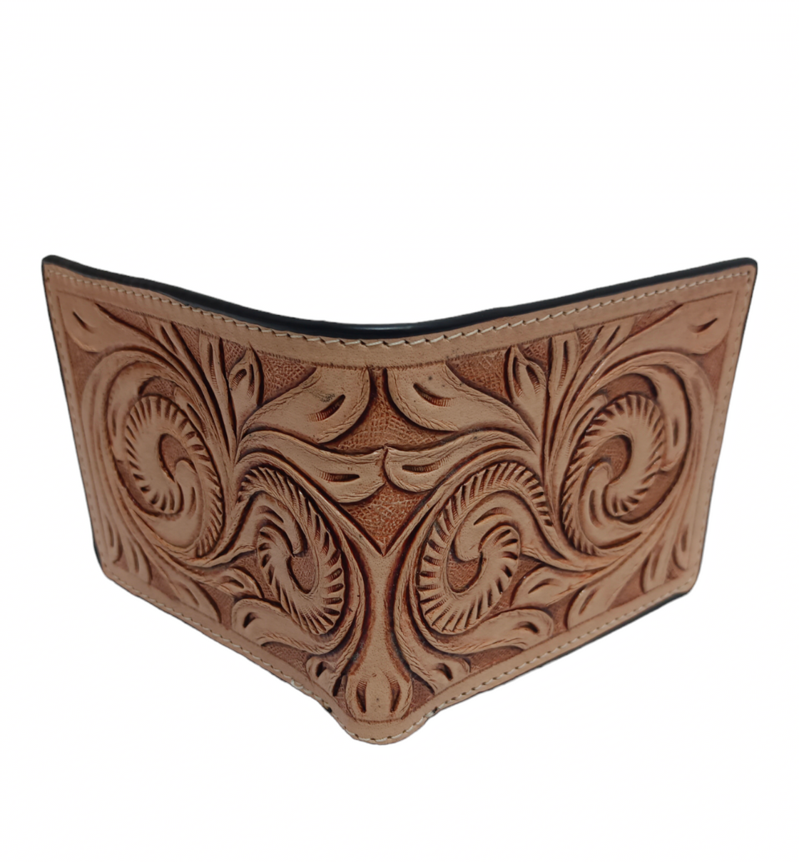 New Trending Leather Hand Tooled Men's Wallet Long Zipper Hot Sale Fashion Brown Color Stylish Cash Holder Gift for Him