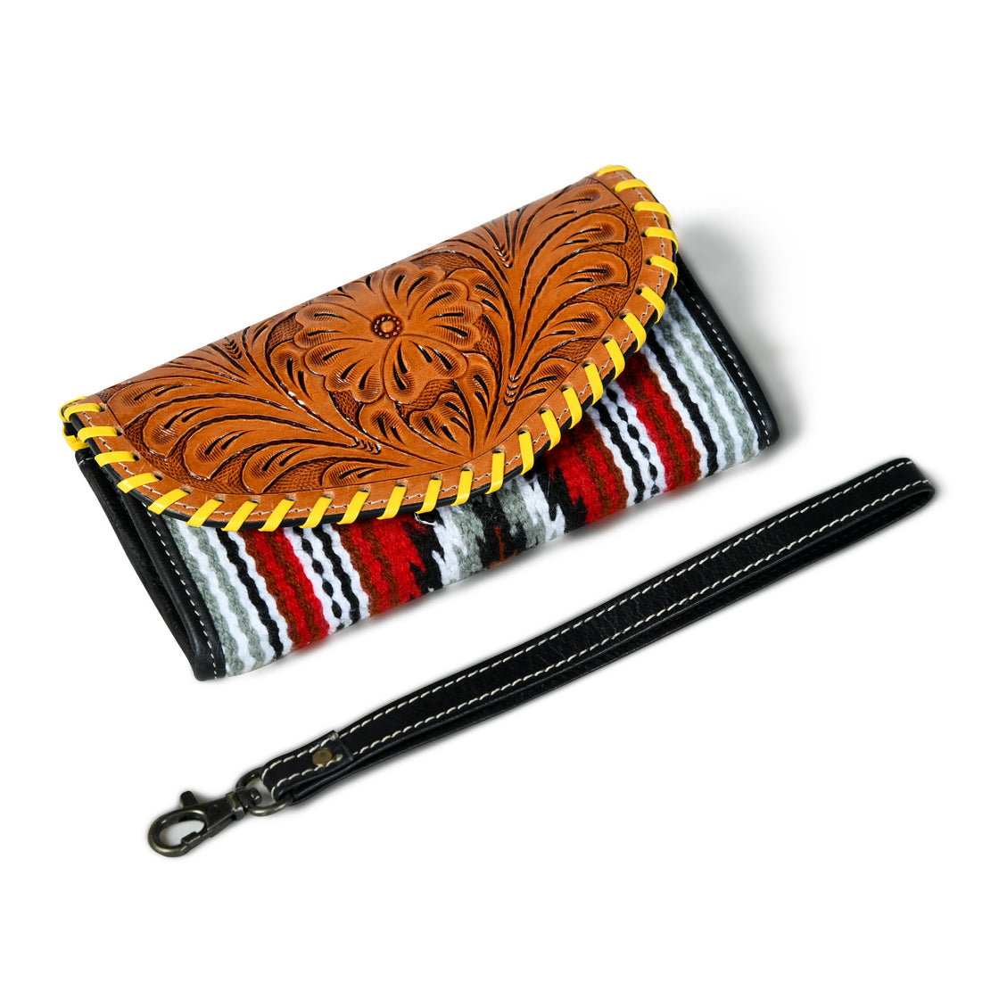 Genuine Hand Tooling Wallet With Hair